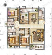 万科润园4室2厅2卫户型图