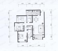 龙湖·观山水房型: 三房;  面积段: 77 －110 平方米;户型图
