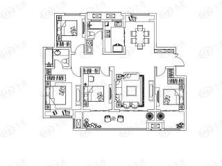 山水拾涧142平米户型户型图