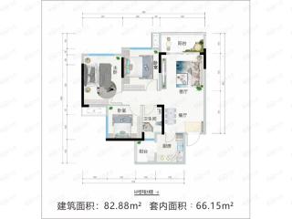 恒大湖山半岛E4户型户型图