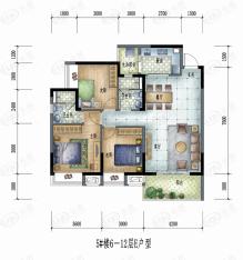 光耀城小团圆5号楼E户型户型图