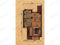 金色雅居N2户型-一室两厅一卫-29平米户型图