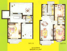 长欣新苑房型: 复式;  面积段: 135.25 －170 平方米;
户型图