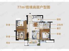 世茂云潮3室2厅1卫户型图