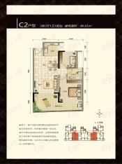 海润桃花岛C2户型户型图