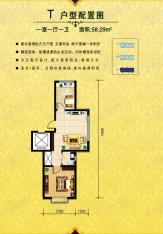 东信桃花源1室1厅1卫户型图