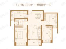 中南青樾3室2厅1卫户型图