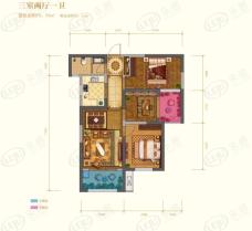 东方米兰国际城3室2厅1卫户型图