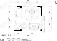 天坛佳苑2室2厅1卫户型图