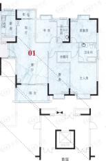 富豪山庄D栋01单元4房户型图