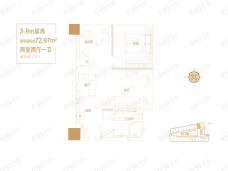 阳光银泰城2室2厅1卫户型图