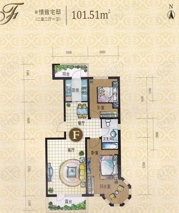 葫芦岛市兴城市凯森蒙华府户型介绍