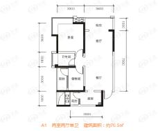 樊华似锦2室2厅1卫户型图