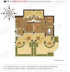 新湖·果岭C户型山地情趣空间层平面图户型图