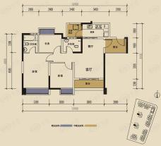 城投东庐B2 3室2厅2卫户型图