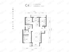 融创·唐庭壹号C4户型-三室两厅两卫-122㎡户型图