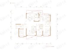 长房星昇公馆四室两厅三卫户型图