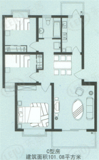 日月新苑房型: 三房;  面积段: 101 －113 平方米;
户型图