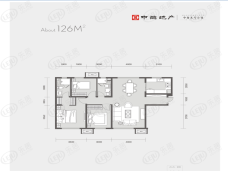 中海九号公馆3室2厅2卫户型图