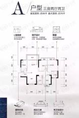 松湖碧桂园三期3室2厅2卫户型图