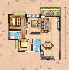 盈峰家园3室2厅2卫户型图