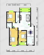 紫竹家园3室2厅2卫户型图