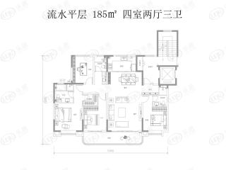 碧桂园阅江府流水平层 185㎡户型图