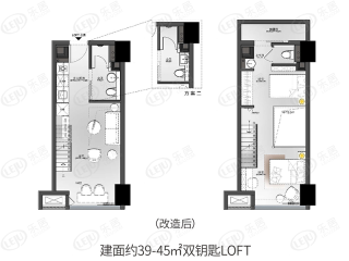 达美寰宇中心LOFT公寓户型图