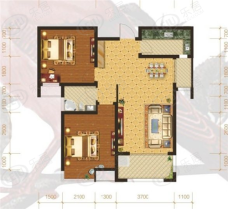 易居熙园2室2厅1卫户型图