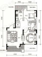 新加坡城2室2厅1卫户型图