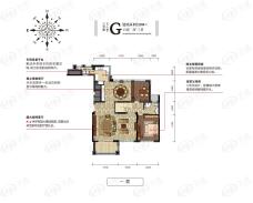 新湖武林国际3号楼16-27层G户型一层户型图