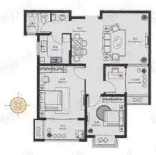 栖霞栖庭2室2厅1卫户型图