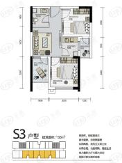 武汉SOHOS3 户型 2室1厅1卫户型图