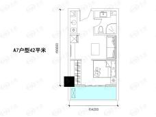 三木海立方A7户型42平米户型图