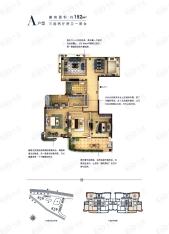 闽樾湾A户型152平三房两厅两卫户型图