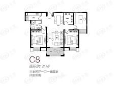 万江共和新城3室2厅1卫户型图