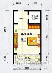 安厦尚城风景单身公寓户型图