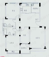 香山美墅三房：121平米户型图
