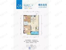 穗丰金湾2室2厅1卫户型图