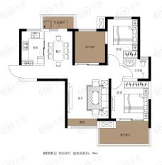 英地天骄华庭二期2室2厅1卫户型图