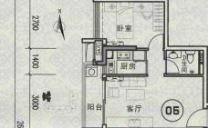 丽和华庭1室1厅1卫户型图