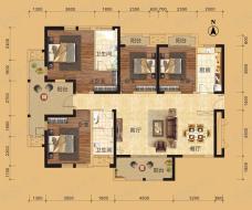 第六都15和16号楼A户型户型图