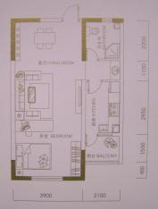 华清园房型: 一房;  面积段: 53 －64 平方米;户型图