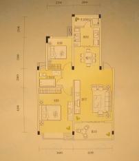 东方世家(一期)房型: 二房;  面积段: 60 －101 平方米;户型图