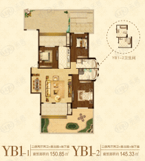 阳光聚宝山庄3室2厅2卫户型图