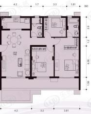 祈福新村3室2厅2卫户型图