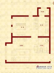 浦江国际浦江国际T1a-01户型1室1厅1卫户型图