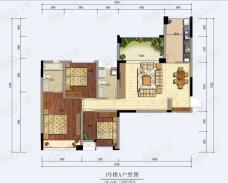 丽都首府3室2厅2卫户型图