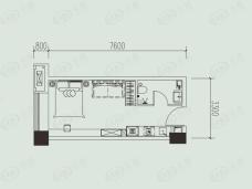 新城悦隽国际广场1室1厅1卫户型图