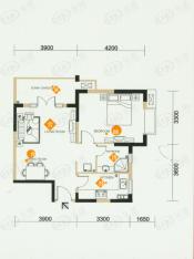 锦绣龙城八期鎏园房型: 一房;  面积段: 60.76 －65.21 平方米;户型图
